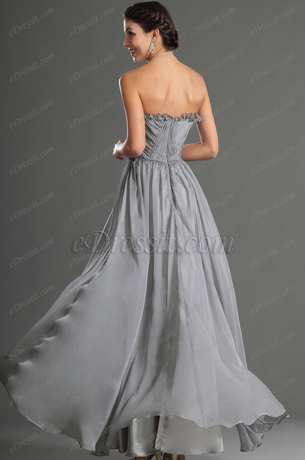 Jolie Bustier Grise Robe de Soiree