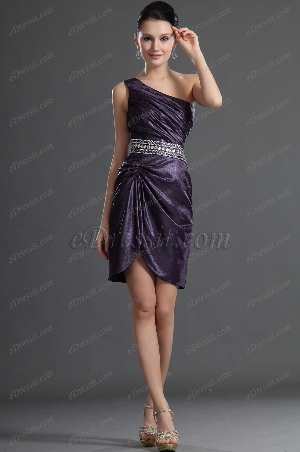 Solo Hombro Vestido de Coctel Vestido de Fiesta