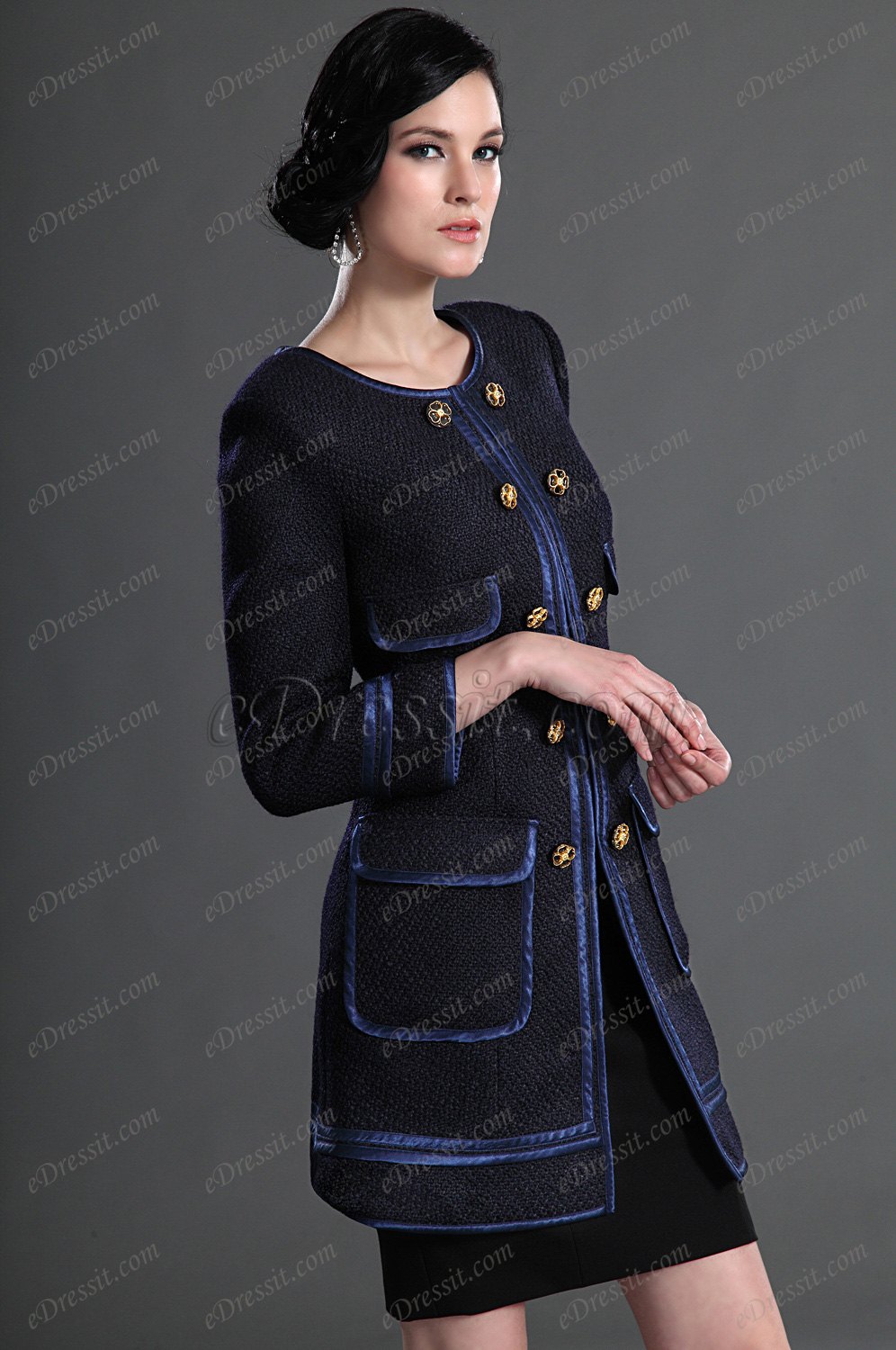 Mode Länge Jacket Mit Träger Arbeit Kleid