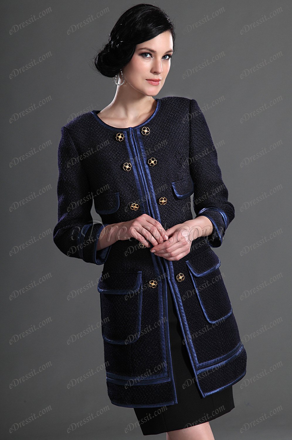 Mode Länge Jacket Mit Träger Arbeit Kleid