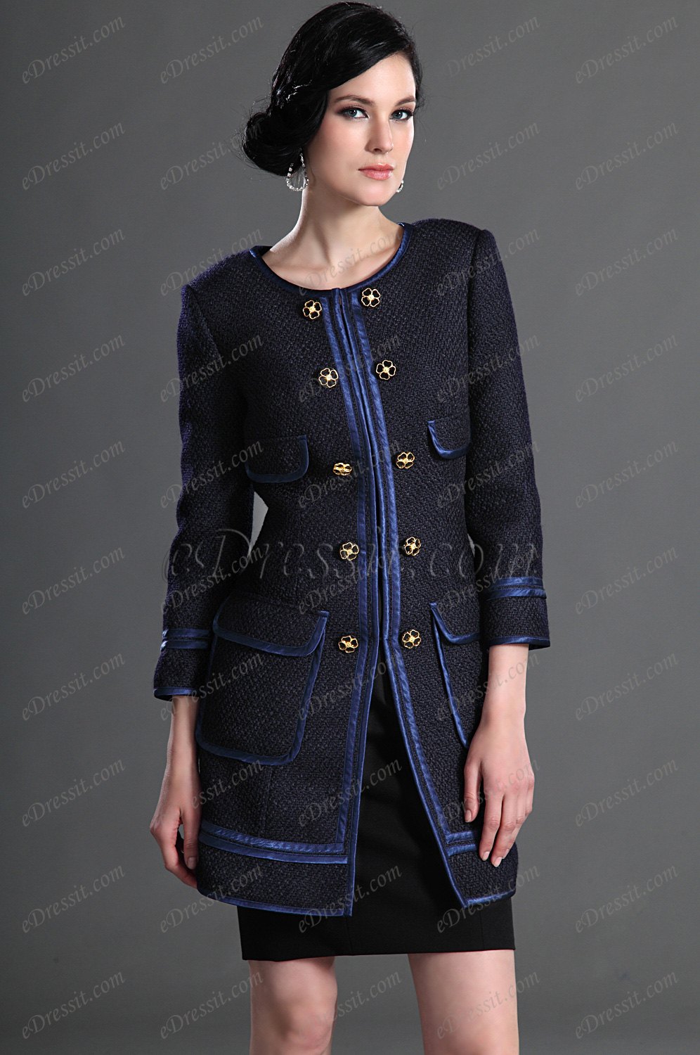 Mode Länge Jacket Mit Träger Arbeit Kleid