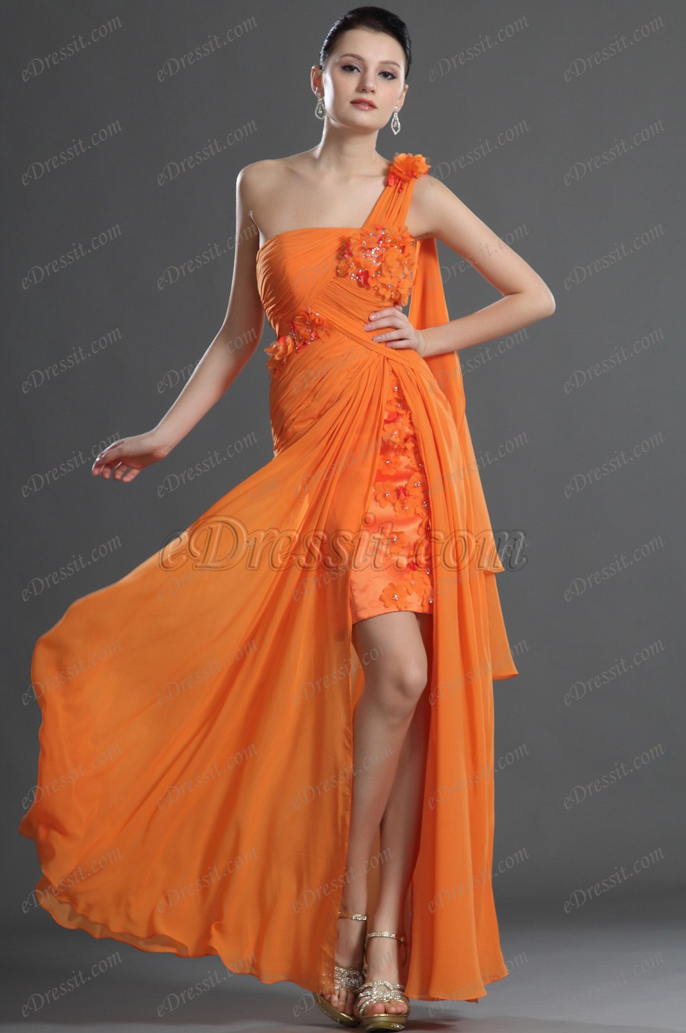 Charmante Passende Abendkleid mit Einzelnschulter