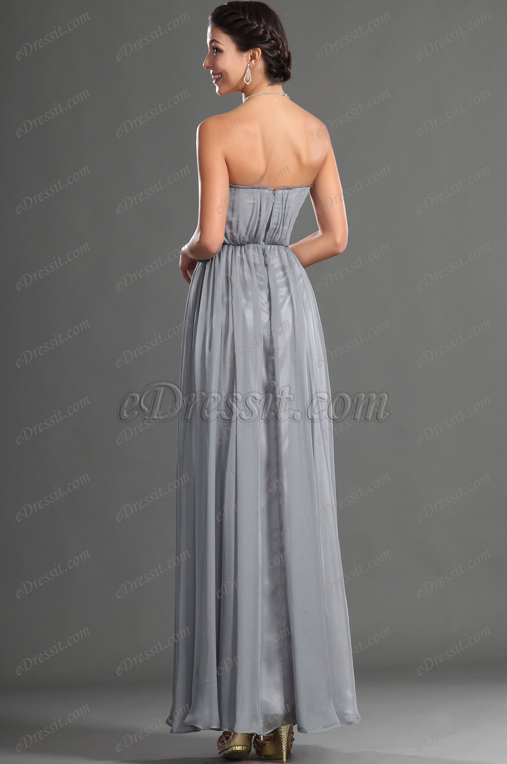 Artikel Wunderbar Grau Süß Abendkleid