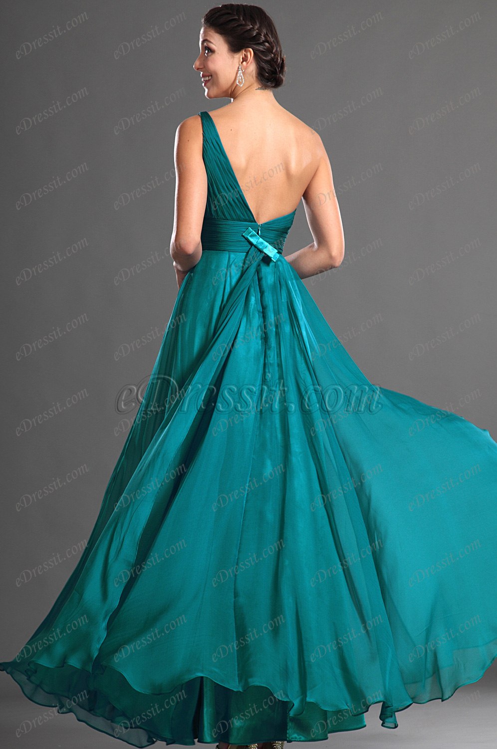 Glamorous One Shoulder Evening Dress