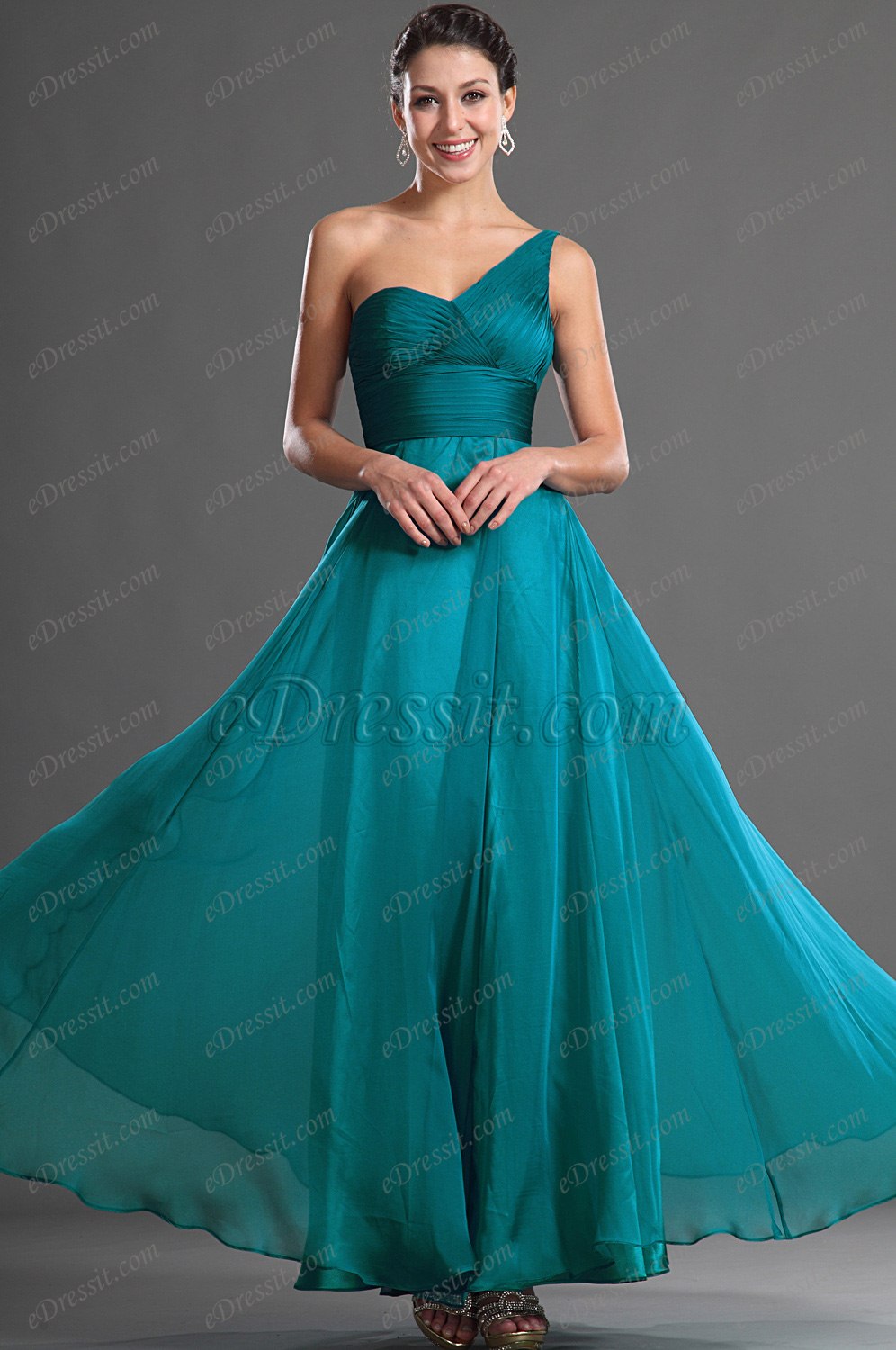 Glamorous One Shoulder Evening Dress