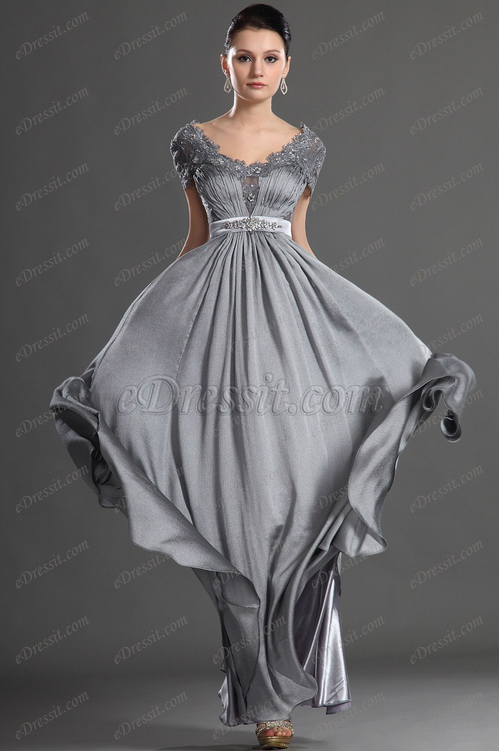 V-Cut Ausschunitt Träger Mutter Kleid