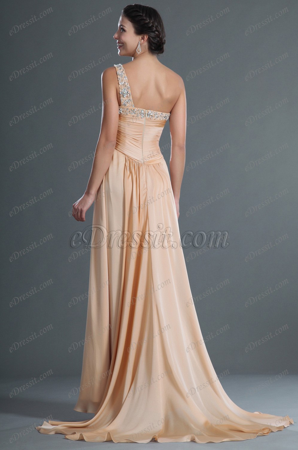 Agréable Bretelle unique Robe de Soiree