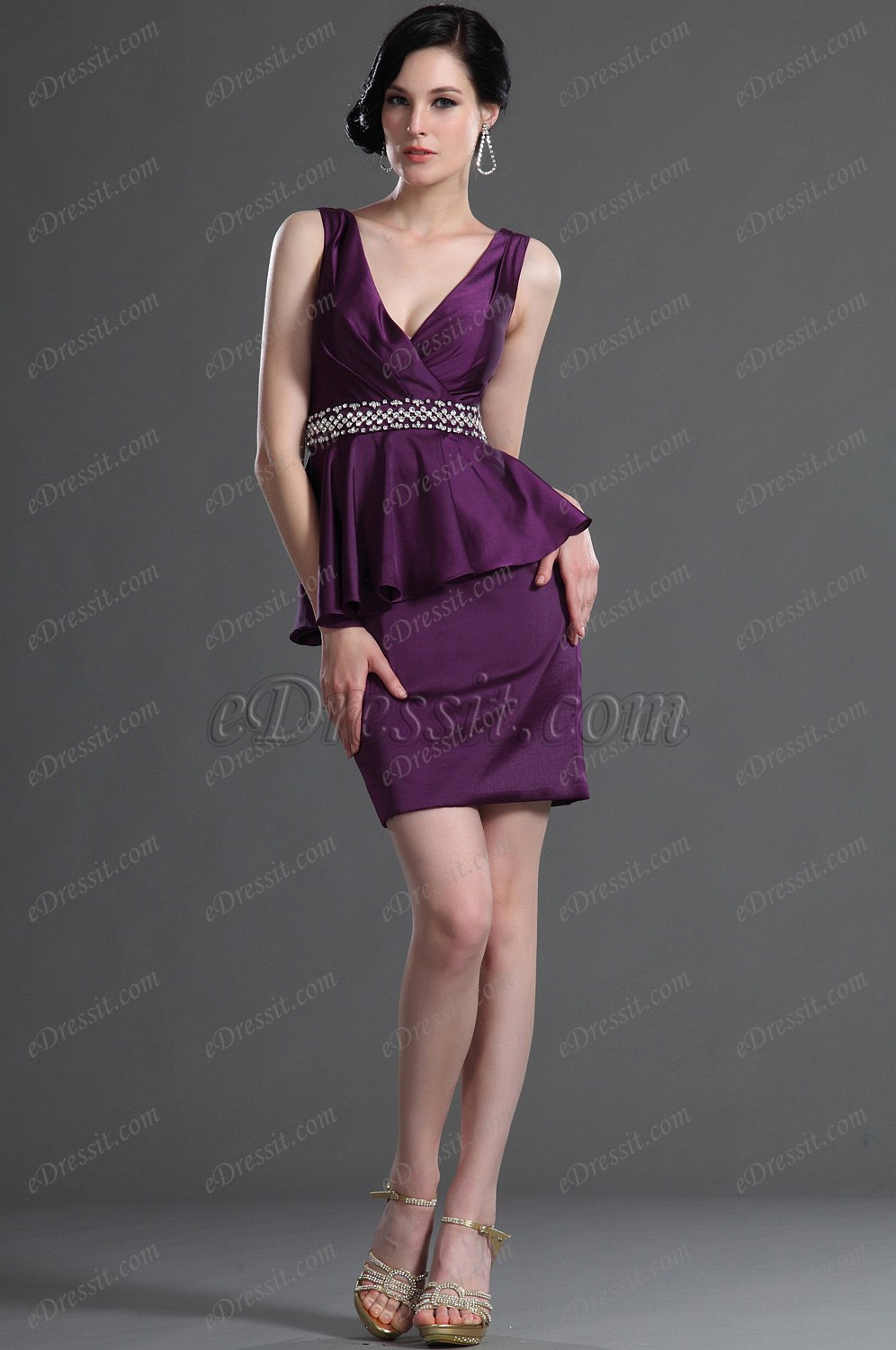 Modisch V-Ausschnitt Kleid der Mutter von Braut