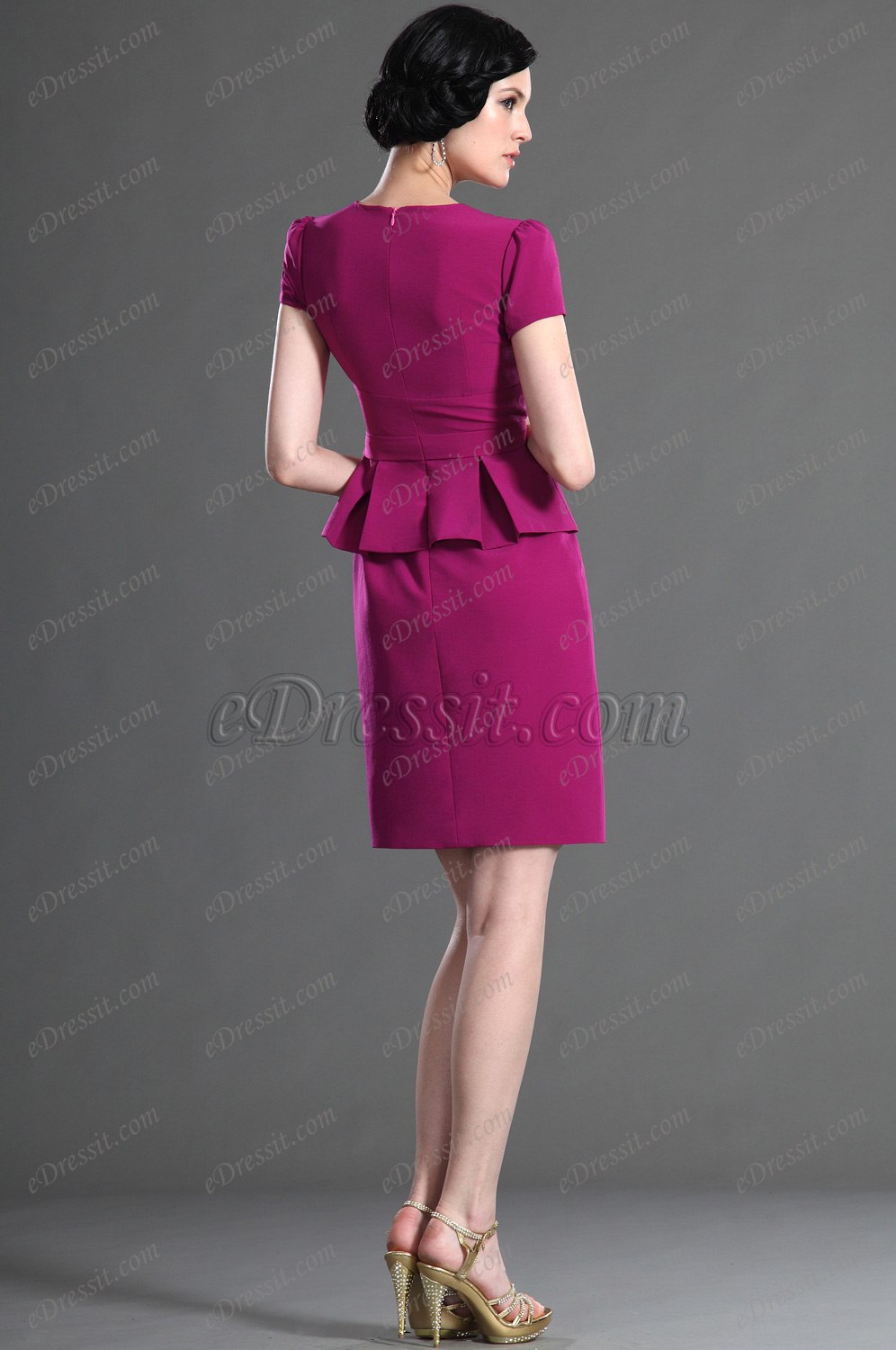 V-neckline Elegant Mother of the Bride Dress