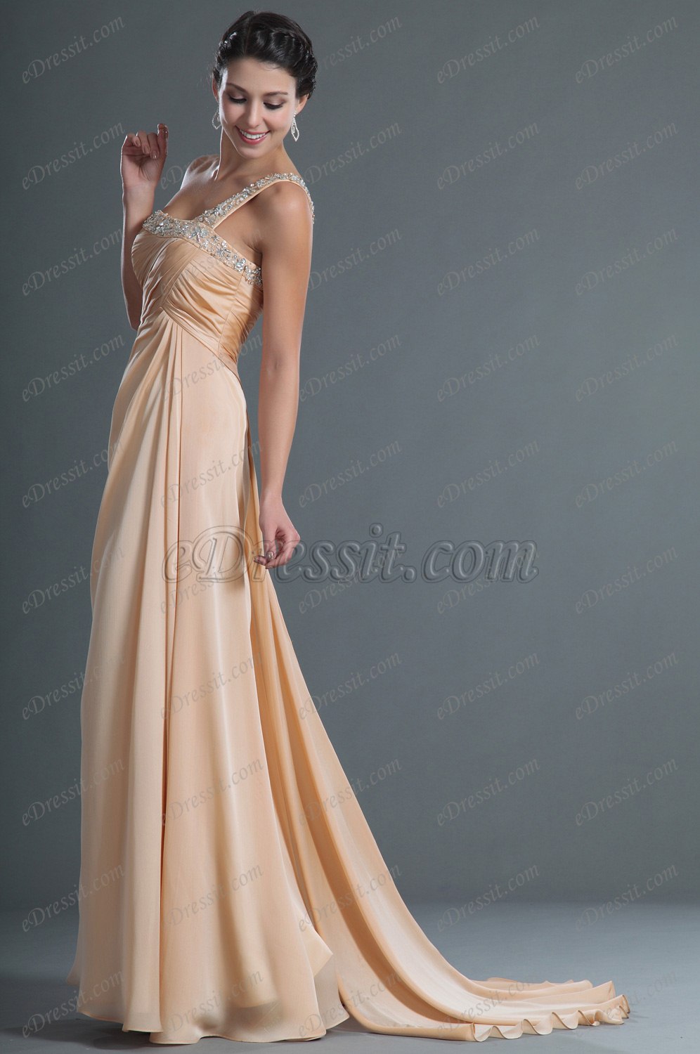 Agréable Bretelle unique Robe de Soiree