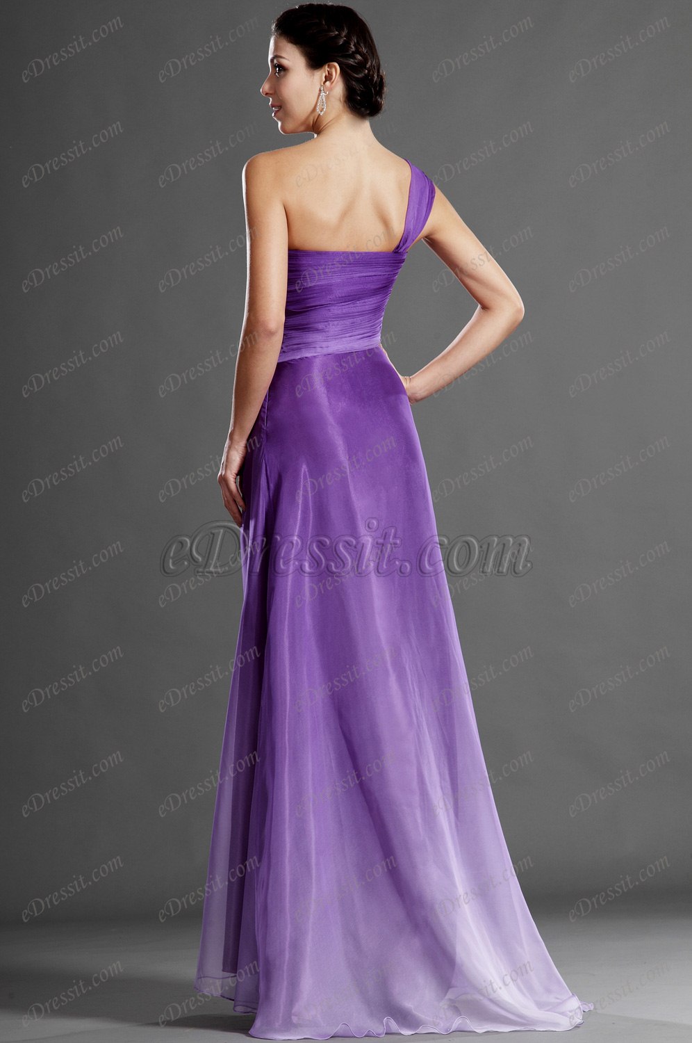 One Shoulder Sweetheart Evening Dress