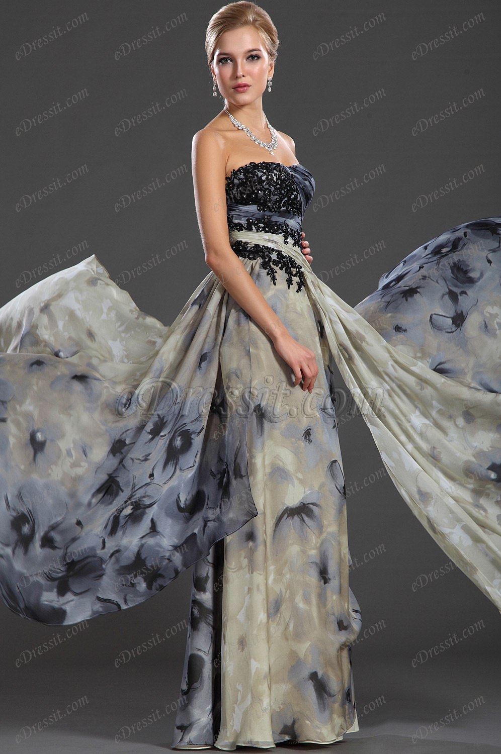 New Gorgeous Strapless Evening Dress