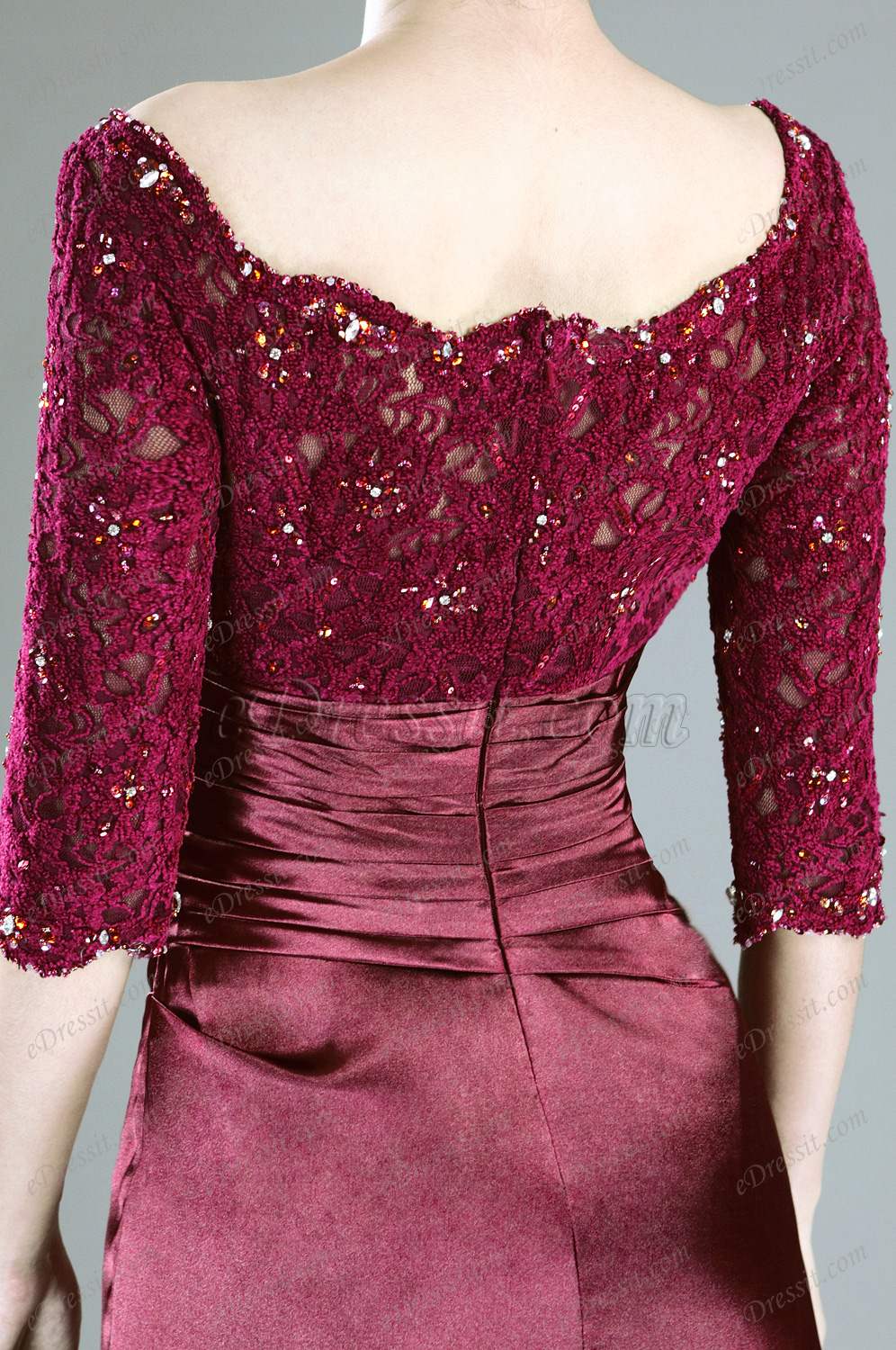 New Stylish Lace Sleeves Mother of the Bride Dress