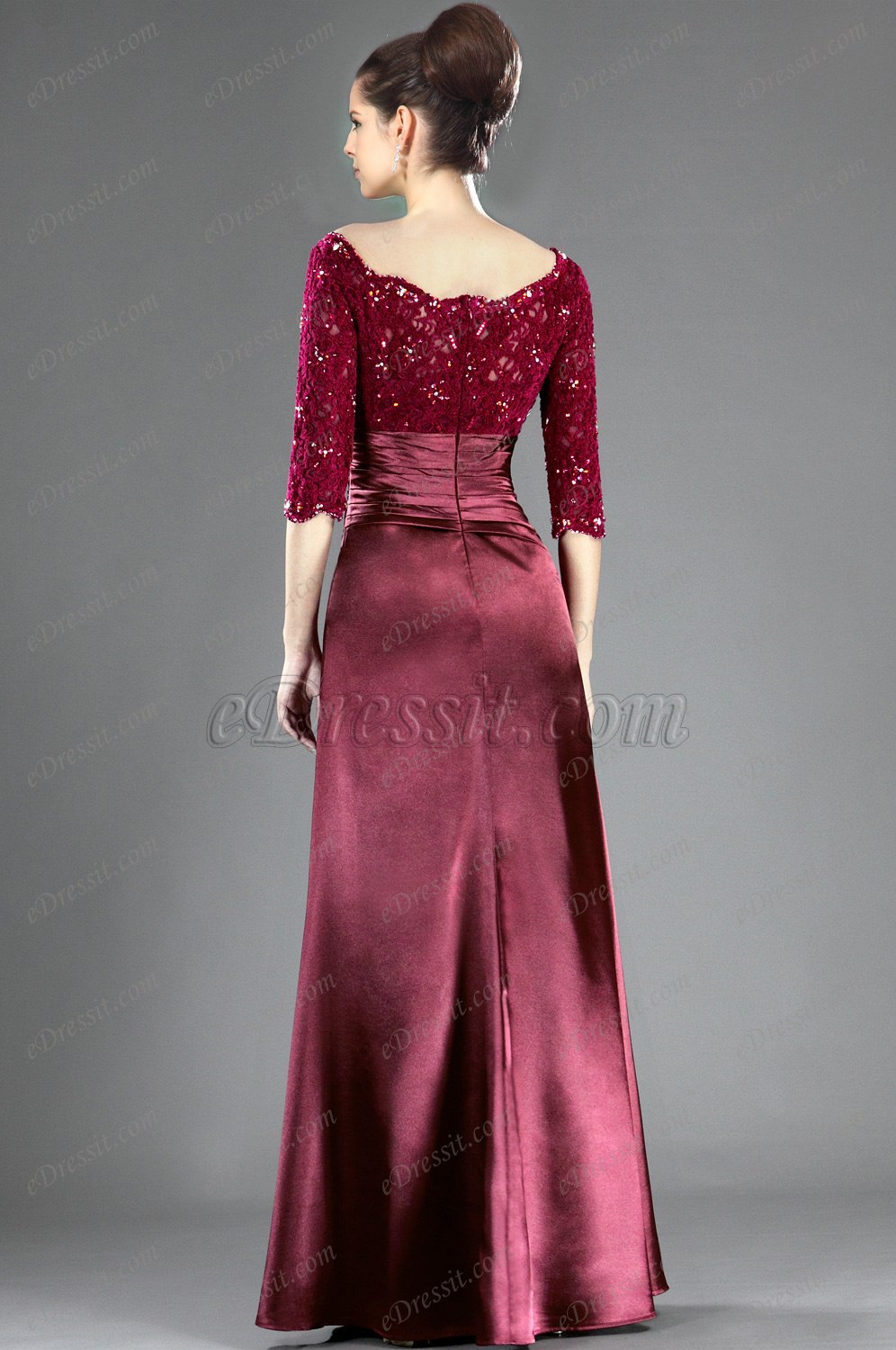 New Stylish Lace Sleeves Mother of the Bride Dress