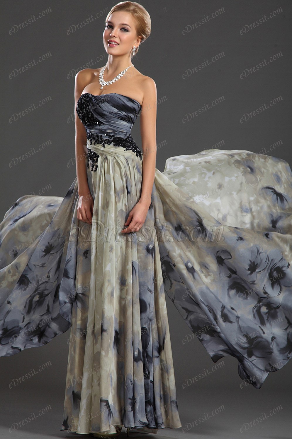 New Gorgeous Strapless Evening Dress