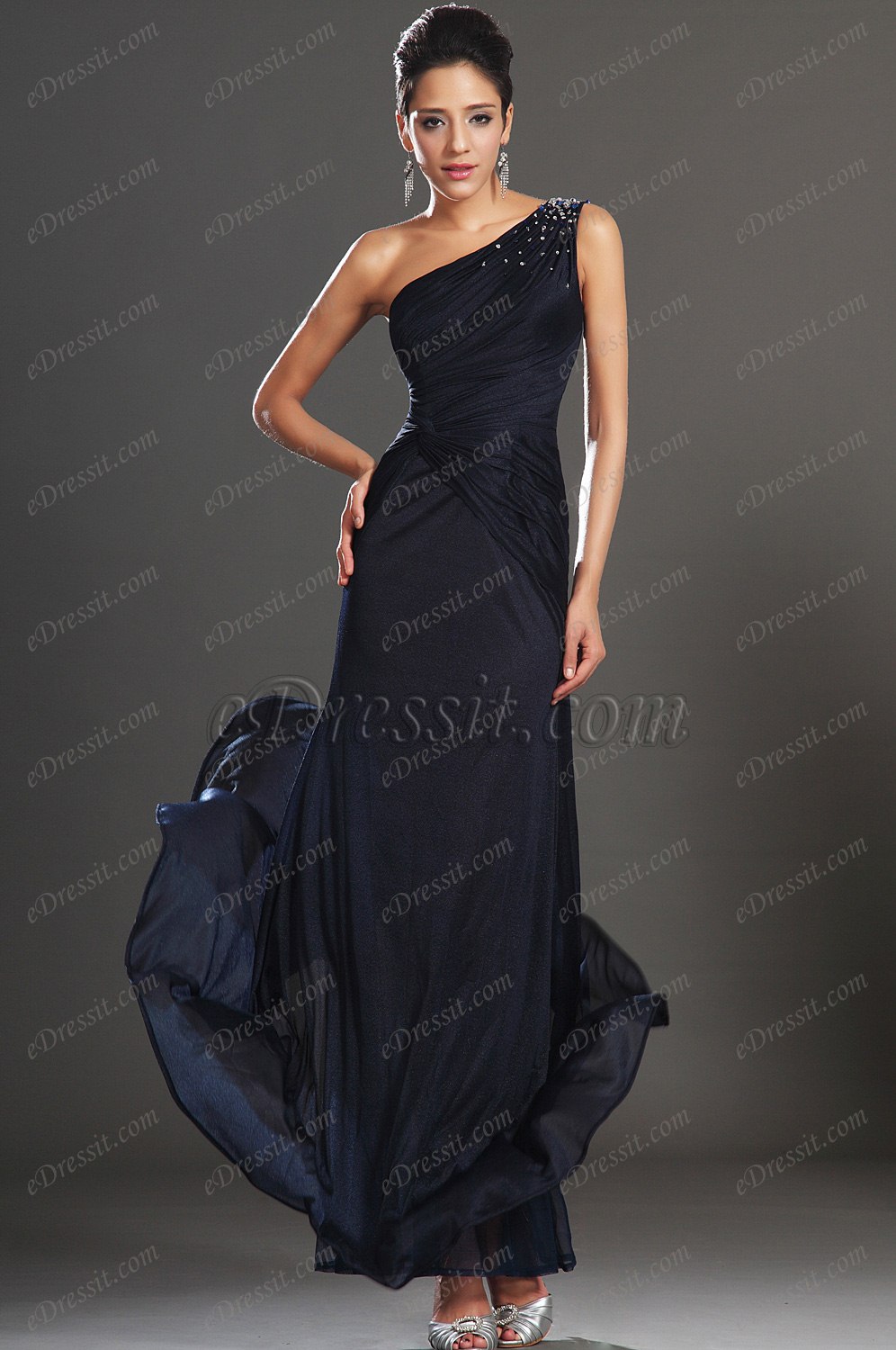 New Fabulous One Beading Shoulder Evening Dress