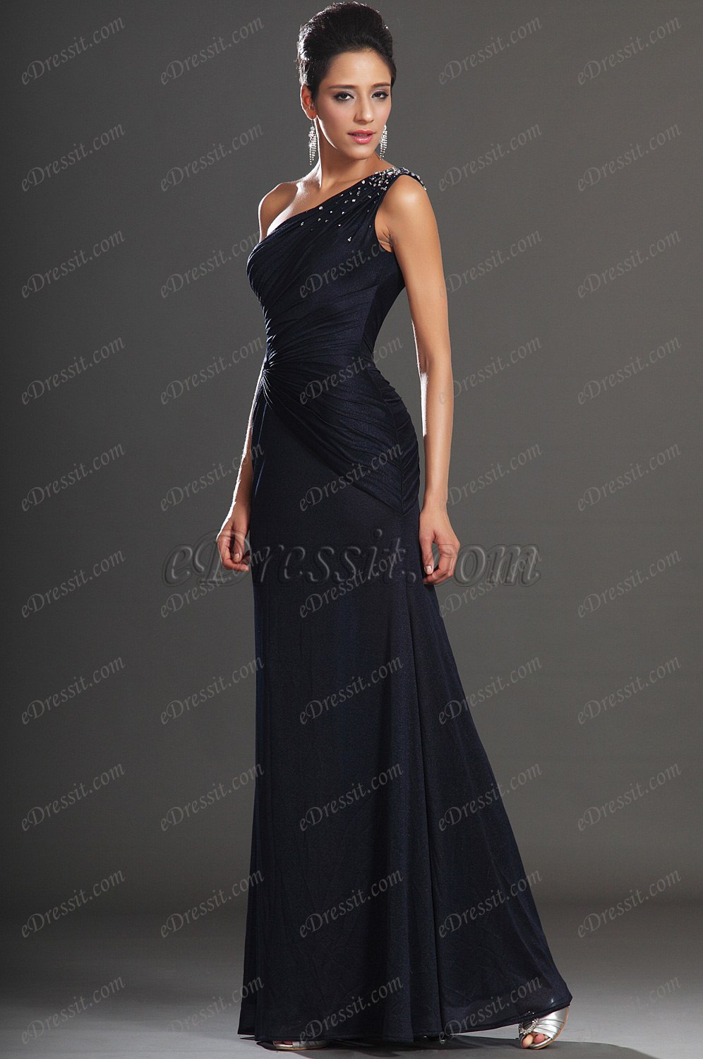 New Fabulous One Beading Shoulder Evening Dress