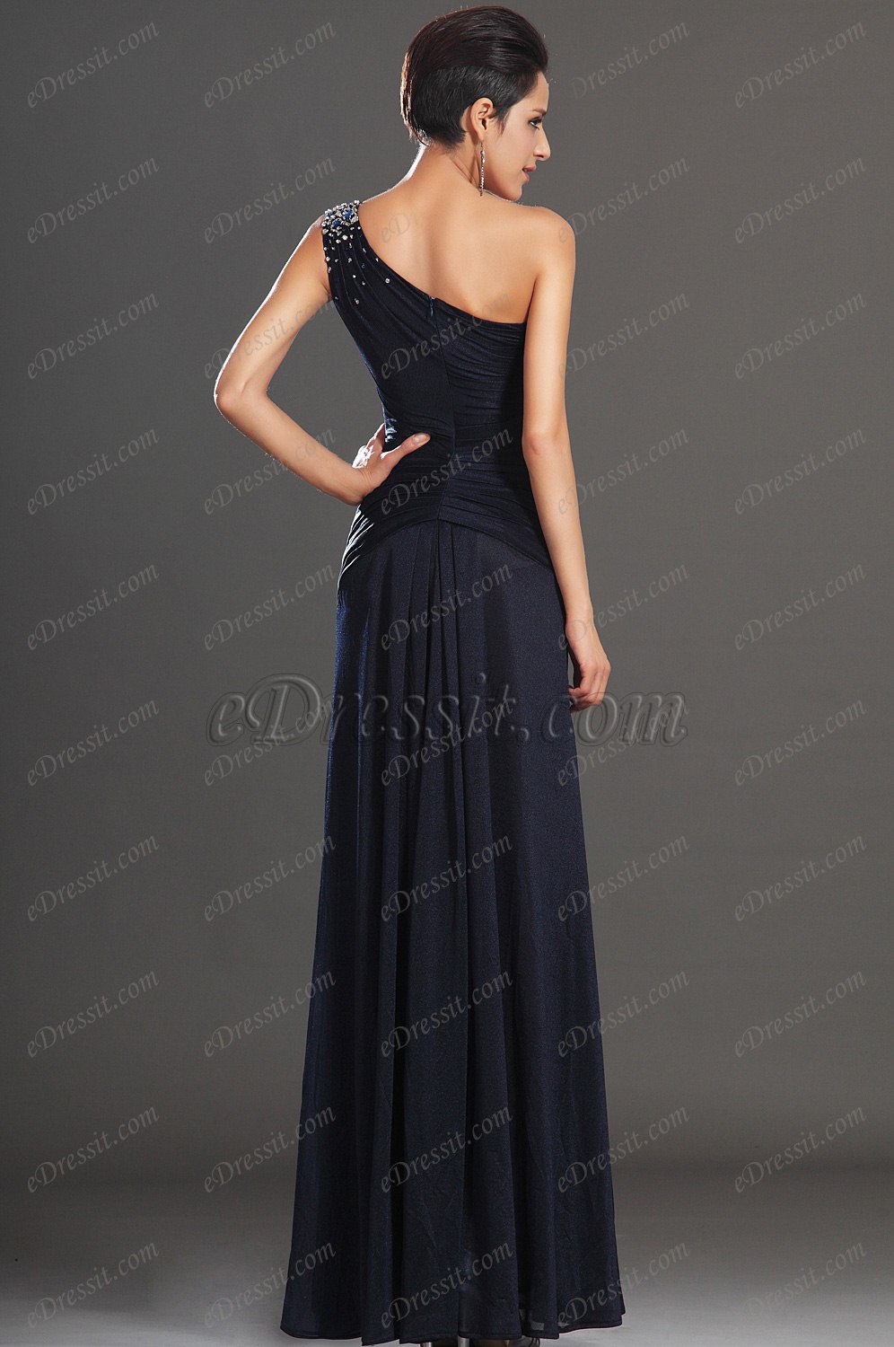 New Fabulous One Beading Shoulder Evening Dress