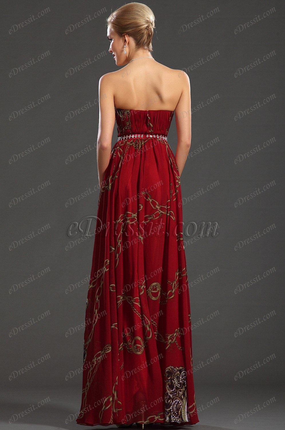 2013 Nouveauté Sans Bretelle Classique Imprimé Robe de Soirée