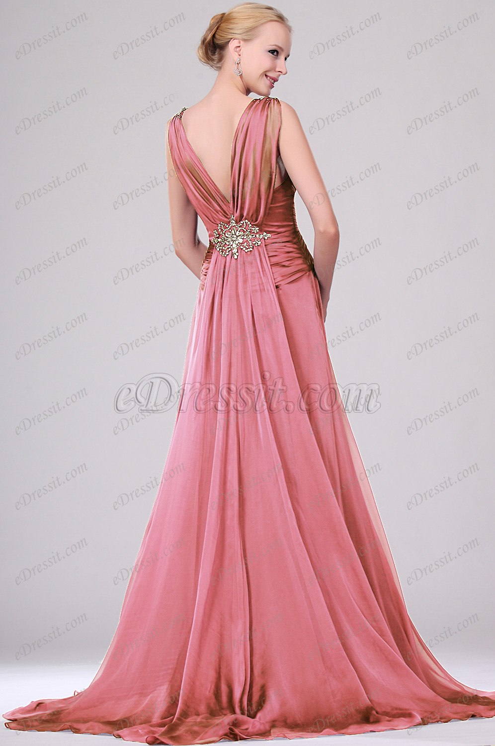 Clearance Sale ! Sexy V-cut Beaded Evening Dress