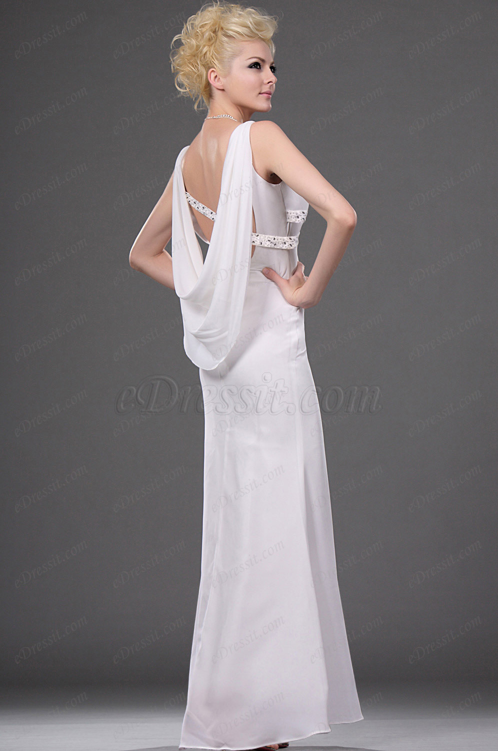 V-cut Ball Gown Party Evening Dress