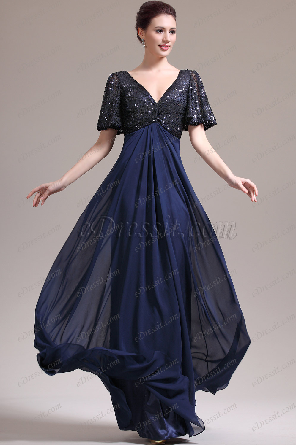 2013 Nouveauté Sexy V Décolleté Sequins Robe Mère de Mariée