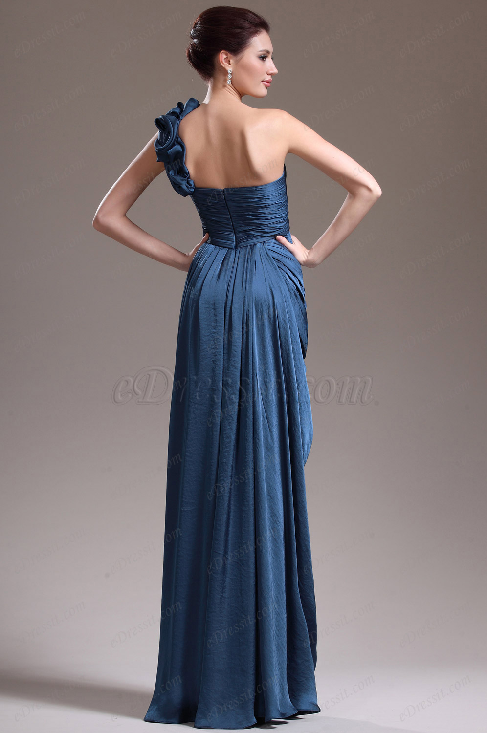 New Stylish One Shoulder Slit Evening Dress