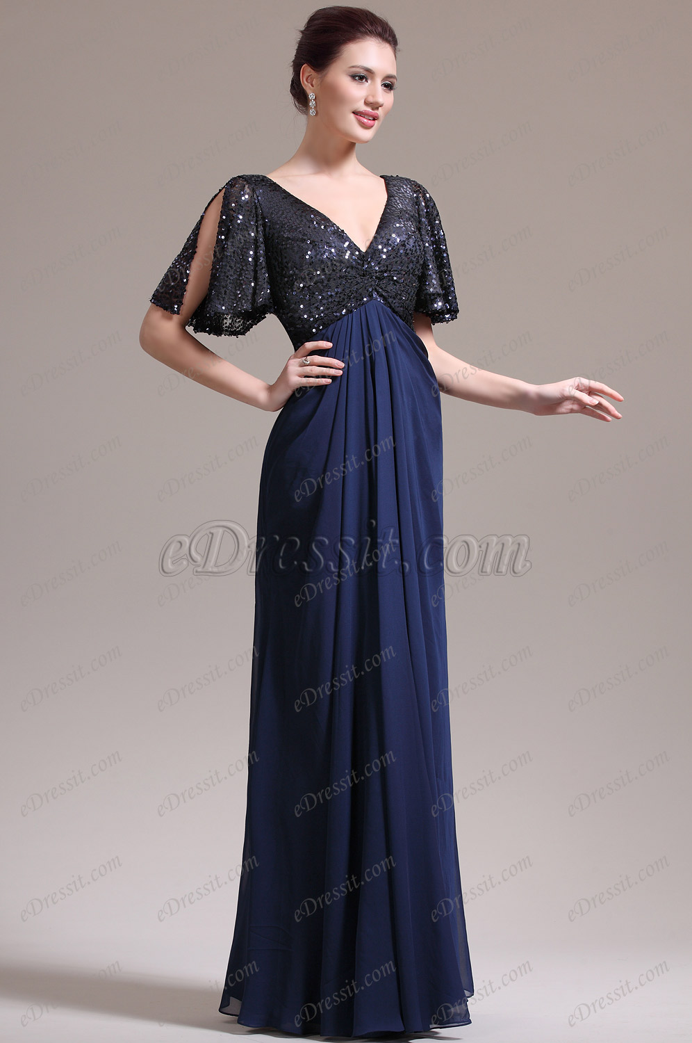 2013 Nouveauté Sexy V Décolleté Sequins Robe Mère de Mariée