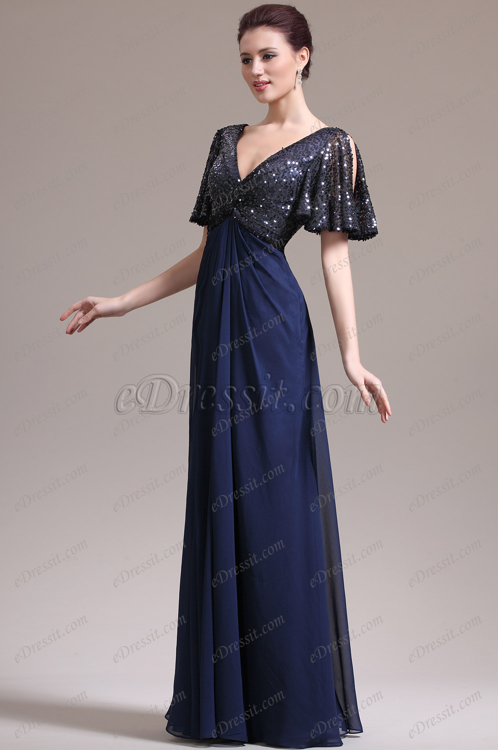 2013 Nouveauté Sexy V Décolleté Sequins Robe Mère de Mariée