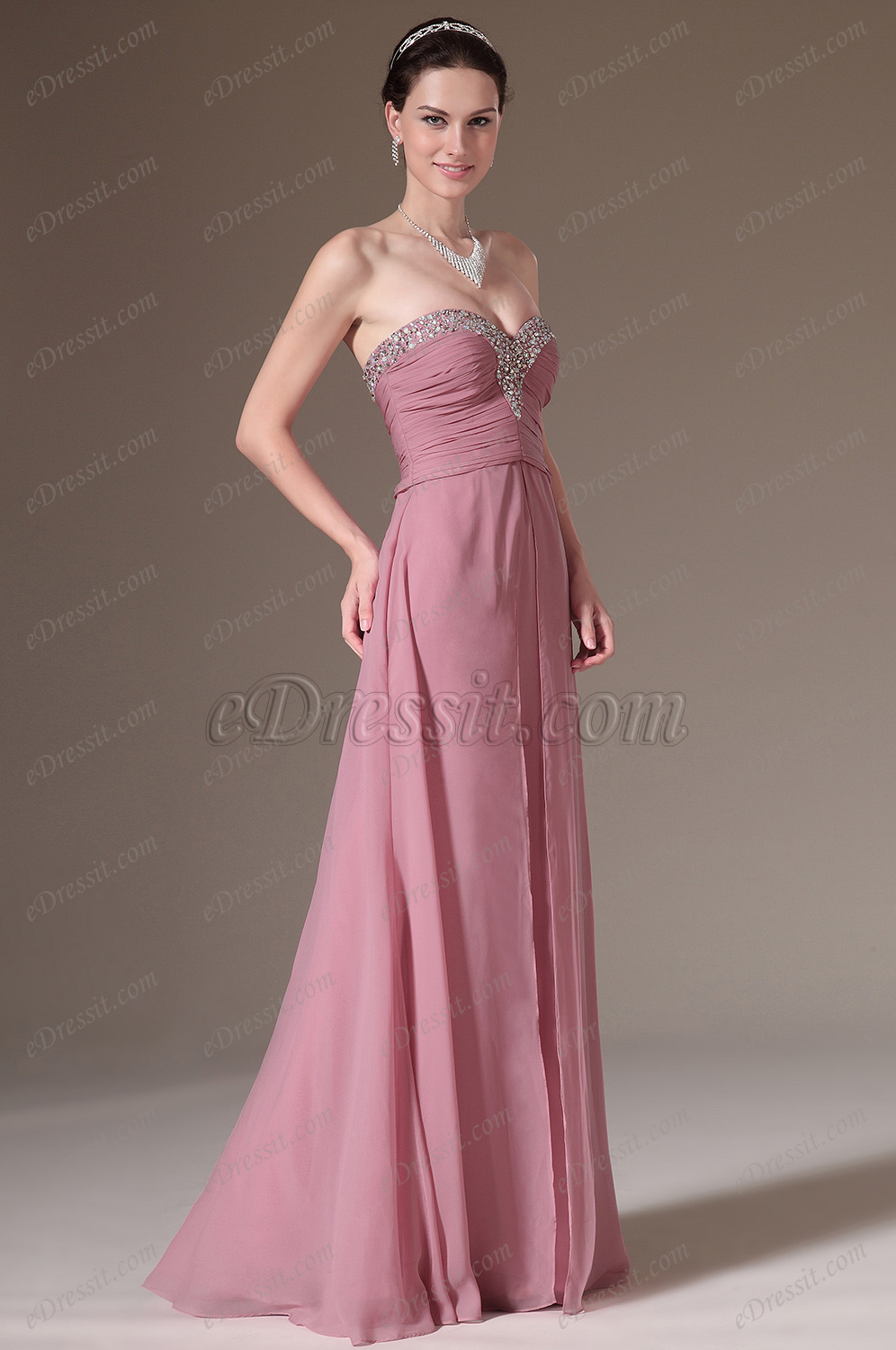 Beaded Sweetheart Strapless A-Line Prom Dress