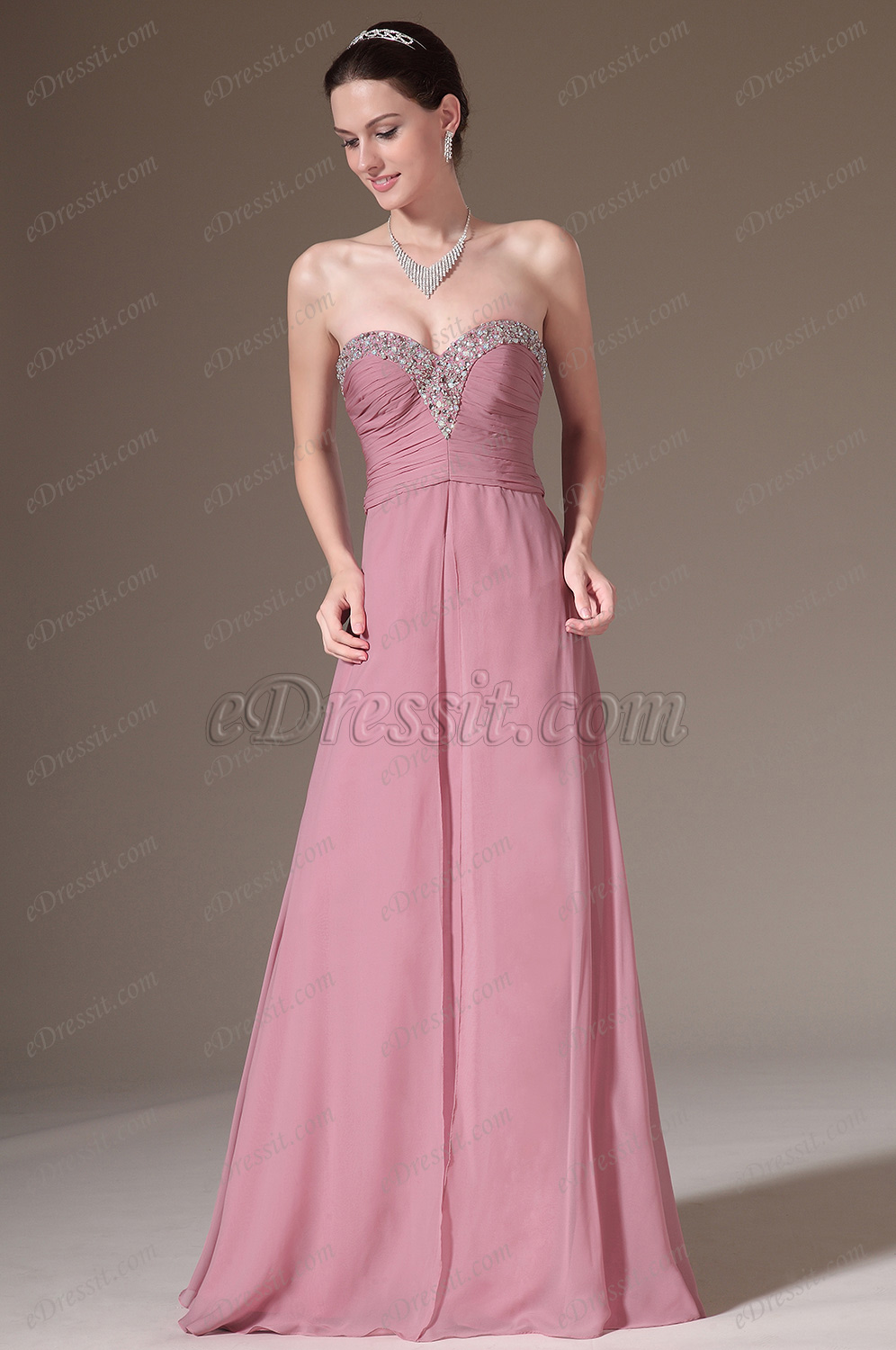 Beaded Sweetheart Strapless A-Line Prom Dress
