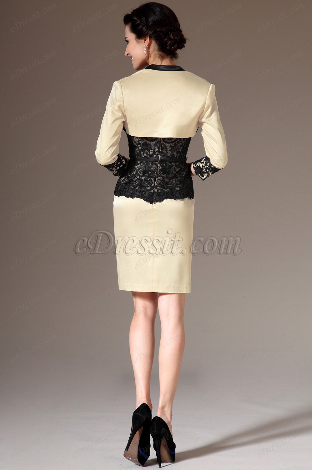 2014 Neu Beige Bolero 2 Stück Brautmutter Abendkleid