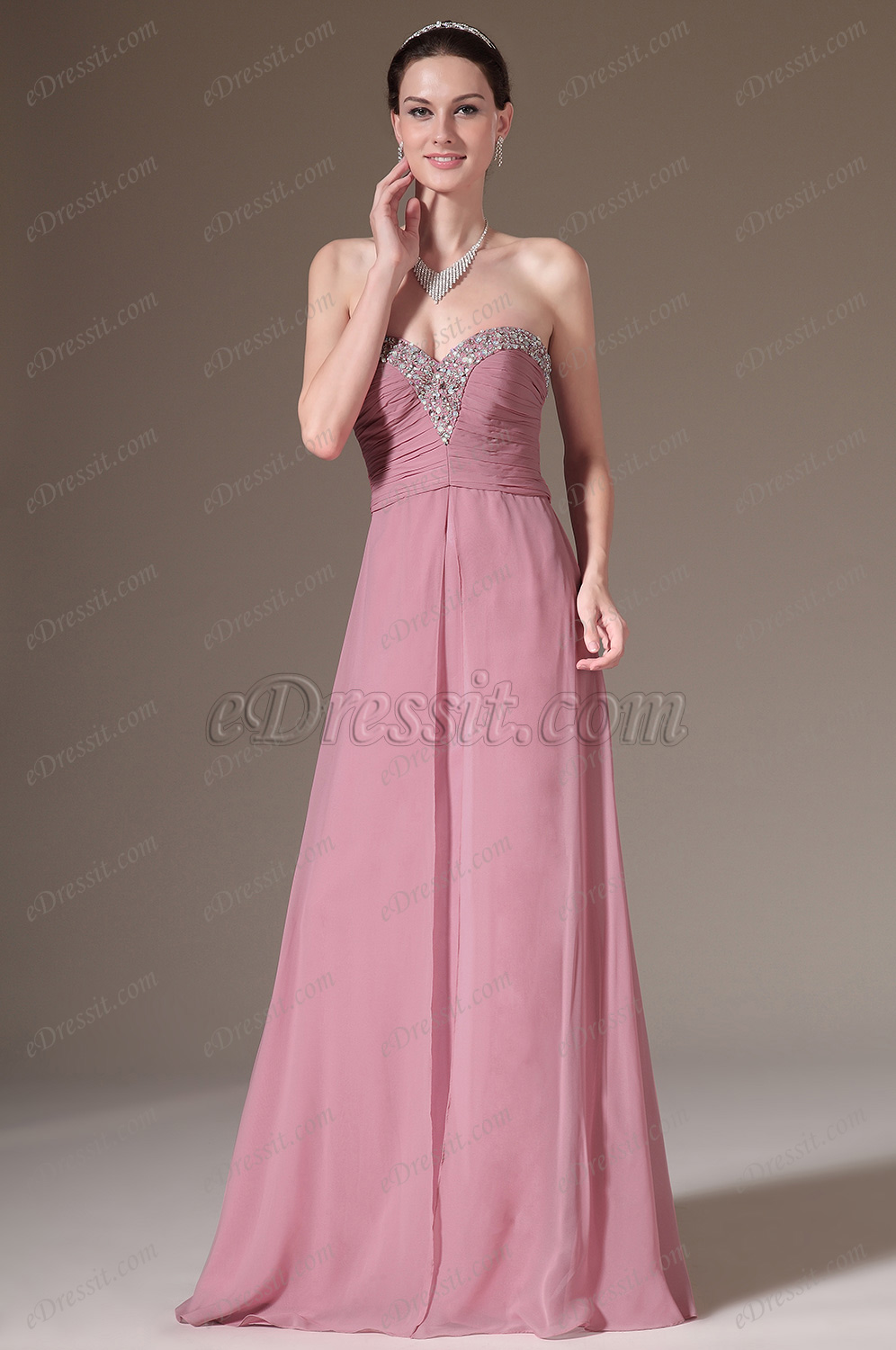Beaded Sweetheart Strapless A-Line Prom Dress