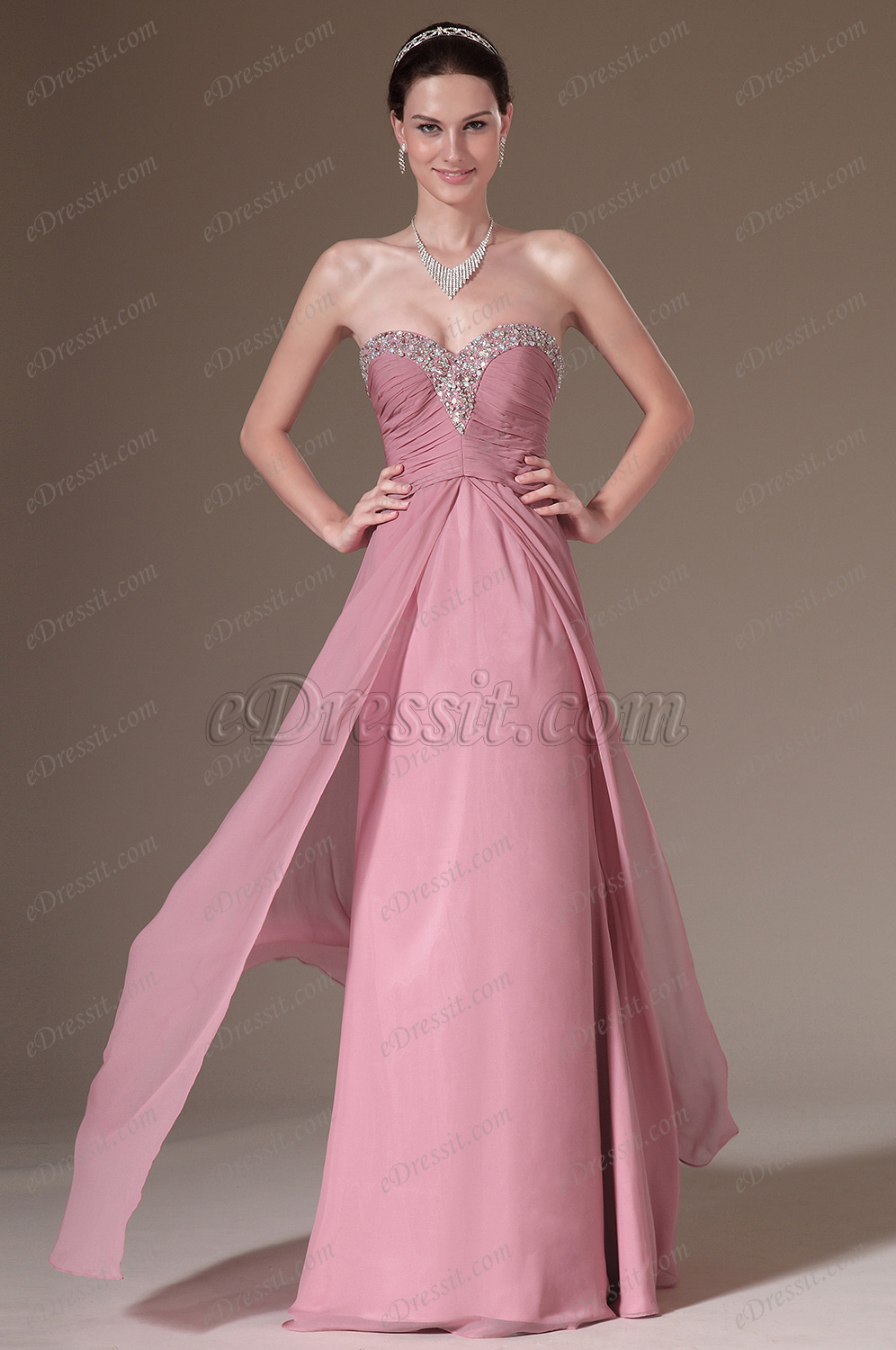 Beaded Sweetheart Strapless A-Line Prom Dress