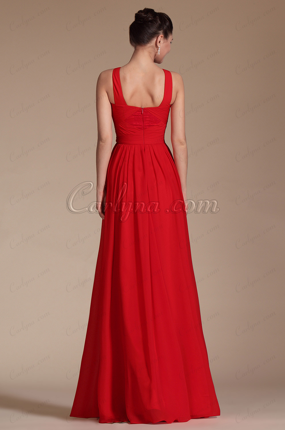 Red Straps A-line Evening Dress Bridesmaid Dress
