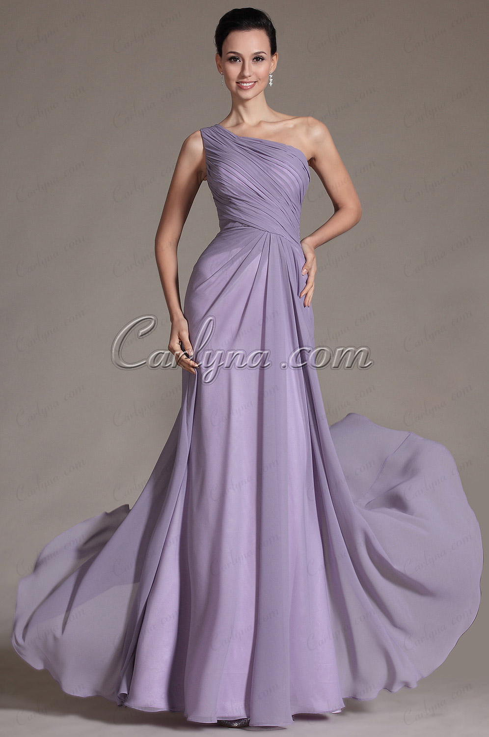 Simple One Shoulder Style Evening Dress Bridesmaid Dress
