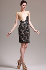New Round Neck Cap Sleeves Cocktail Dress Party Dress
