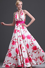 2011 New Sexy Halter Floral Evening Dress