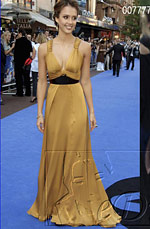 Gold Jessica Alba  Sexy Prom Gown Evening Dress