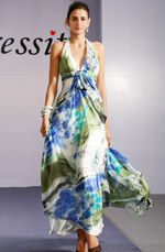 100% Real Silk V-Cut Evening Prom Ball Dress