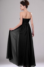 Clearance Sale !  Shimmering Beaded Strapless Evening Dress Black