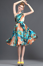 New Charming 100% Silk Party Dress