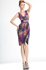 New Stylish Floral V-Neck Outfit Day Dress