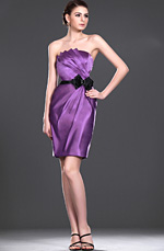 New Fashionable Strapless Purple Bridesmaid Dress