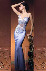 Blue Prom Gown Evening Dress