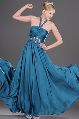 Halter leuchtend  Perlen  Sexy  Abendkleid