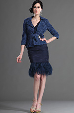 Pleated Mother of the Bride Dress Day Dress