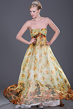 Trägerlos  scharmant flora  Abendkleid