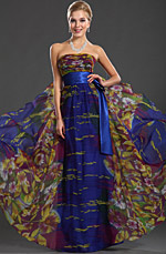 New Gorgeous Printed Fabric Evening Dress New Gorgeous Printed Fabric Evening Dress
