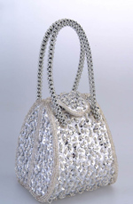 Silberne Frauen-Handtasche/Portemonnaie